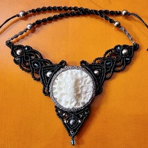 Alligator Scute Micro-macrame Necklace